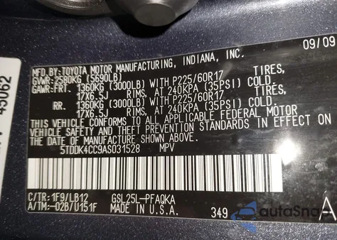 2010 Toyota Sienna Xle from USA, damaged, VIN 5TDDK4CC9AS031528